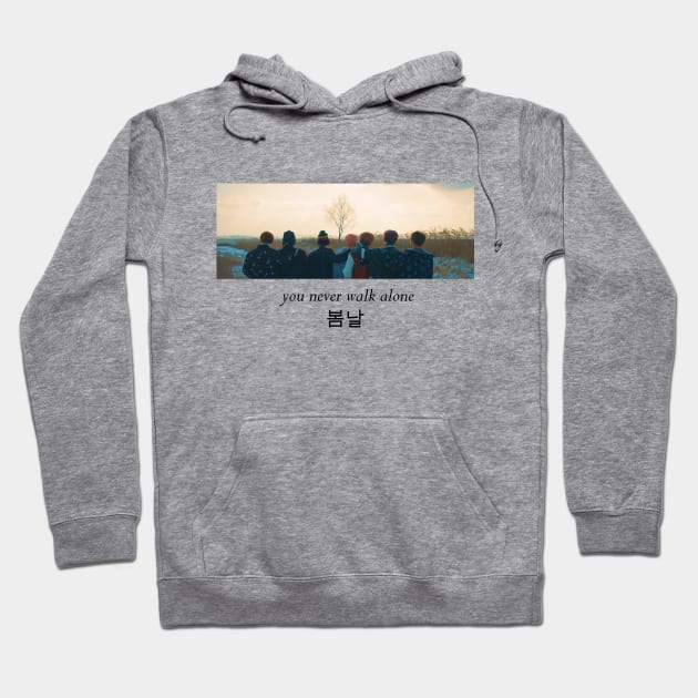 BTS 방탄소년단-Spring Day 봄날-You Never Walk Alone Hoodie by Lhethril